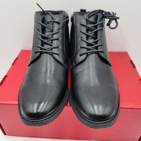London Fog Tyler Chukka Shoes Mens Size 8 Black Memory Foam Dress Boots New main image 5